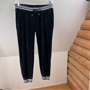 JUICY COUTURE Black Joggers w/Black, White and silver waistband and at ankles